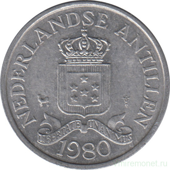 Монета. Нидерландские Антильские острова. 2,5 цента 1980 год.