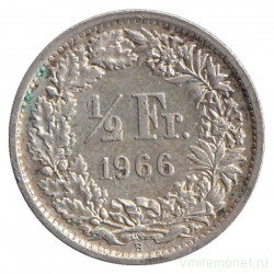 Монета. Швейцария. 1/2 франка 1966 год.