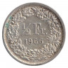 Монета. Швейцария. 1/2 франка 1966 год.