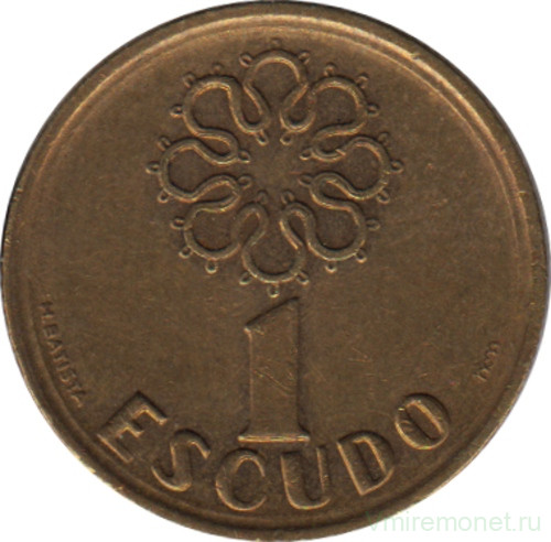 Монета. Португалия. 1 эскудо 1990 год.