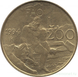 Монета. Сан-Марино. 200 лир 1994 год. Скульптор.