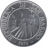  Монета. Сан-Марино 5 лир 1974 год. рев.