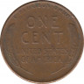 Монета. США. 1 цент 1937 год. Монетный двор S. рев.