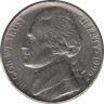  Монета. США. 5 центов 1996 год. Монетный двор P. ав.