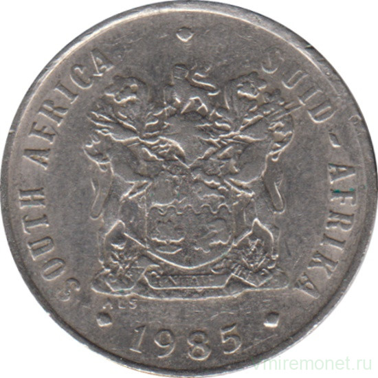 Монета. Южно-Африканская республика (ЮАР). 10 центов 1985 год.
