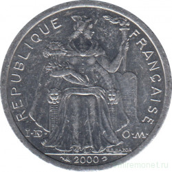 Монета. Французская Полинезия. 2 франка 2000 год.