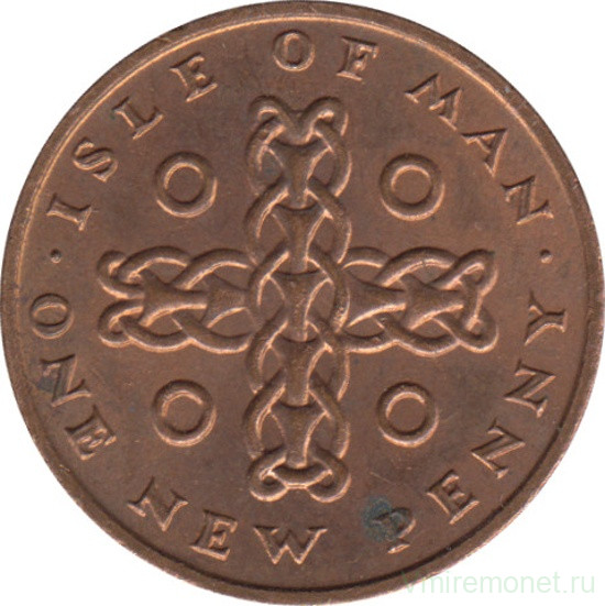 Монета. Остров Мэн. 1 пенни 1975 год.