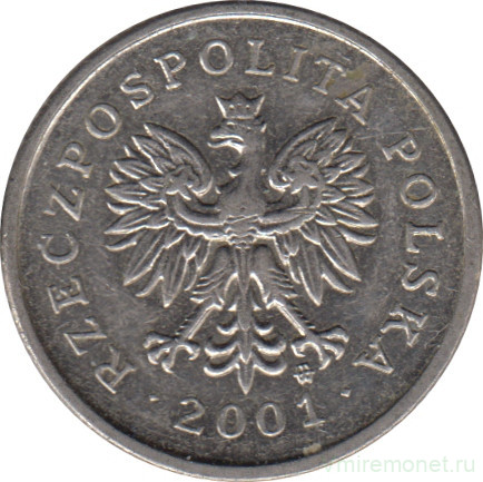 Монета. Польша. 20 грошей 2001 год.