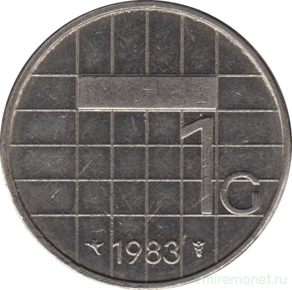 Монета. Нидерланды. 1 гульден 1983 год.