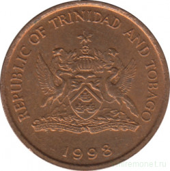 Монета. Тринидад и Тобаго. 1 цент 1998 год.