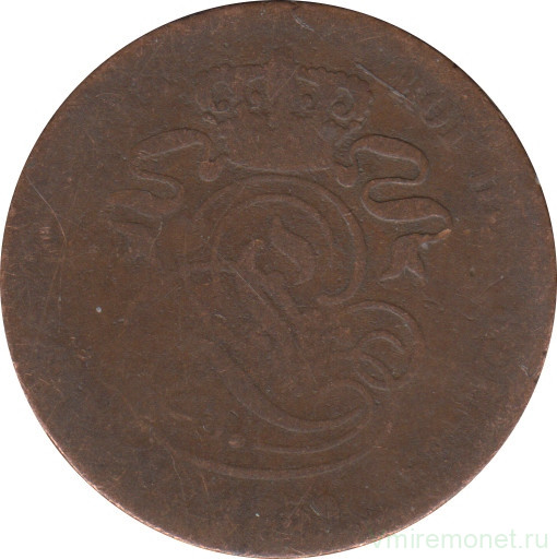 Монета. Бельгия. 2 сантима 1859 год.