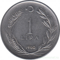 Монета. Турция. 1 лира 1960 год.
