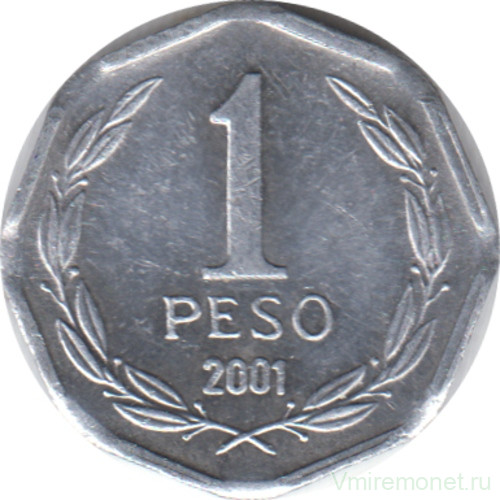 Монета. Чили. 1 песо 2001 год.