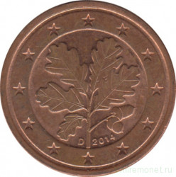 Монета. Германия. 2 цента 2014 год. (D).