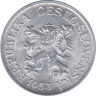  Монета. Чехословакия. 3 геллера 1953 год. ав.