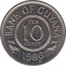 Монета. Гайана. 10 центов 1986 год. ав.