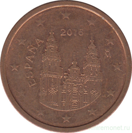 Монета. Испания. 2 цента 2016 год.