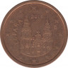 Монета. Испания. 2 цента 2016 год. ав.