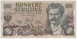 Банкнота. Австрия. 100 шиллингов 1960 год. Тип 138а.