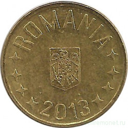 Монета. Румыния. 1 бан 2013 год.