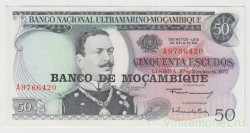 Банкнота. Мозамбик. 50 эскудо 1970 год.