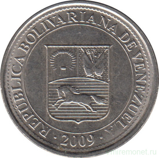 Монета. Венесуэла. 50 сентимо 2009 год.