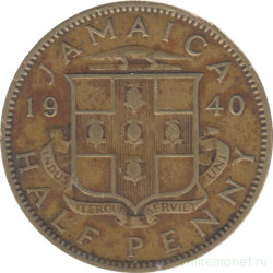 Монета. Ямайка. 1/2 пенни 1940 год.