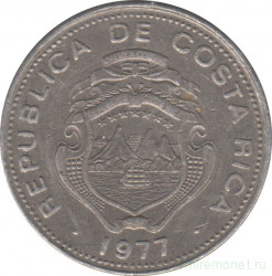 Монета. Коста-Рика. 1 колон 1977 год.