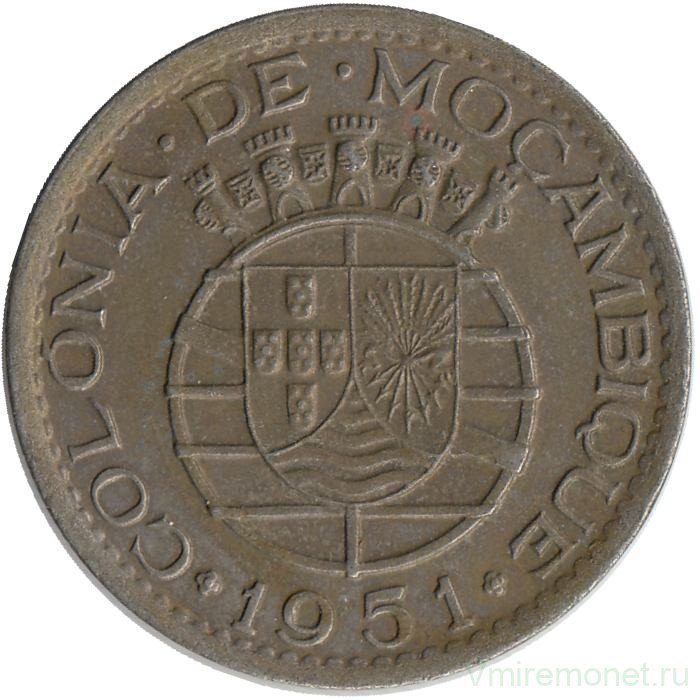 Монета. Мозамбик. 1 эскудо 1951 год.