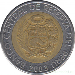 Монета. Перу. 2 соля 2003 год.