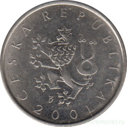 Монета. Чехия. 1 крона 2001 год.