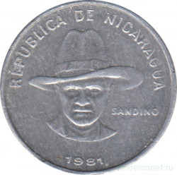 Монета. Никарагуа. 10 сентаво 1981 год.