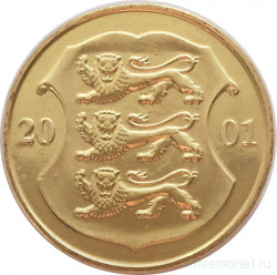 Монета. Эстония. 1 крона 2001 год.