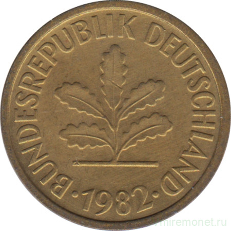 Монета. ФРГ. 5 пфеннигов 1982 год. Монетный двор - Гамбург (J).