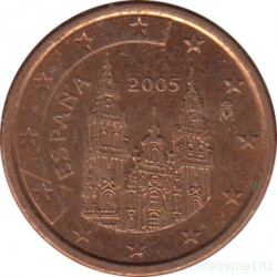 Монета. Испания. 1 цент 2005 год.