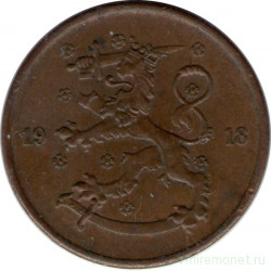Монета. Финляндия. 5 пенни 1918 год.