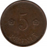 Монета. Финляндия. 5 пенни 1918 год. рев