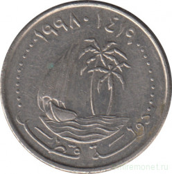 Монета. Катар. 25 дирхамов 1998 год.