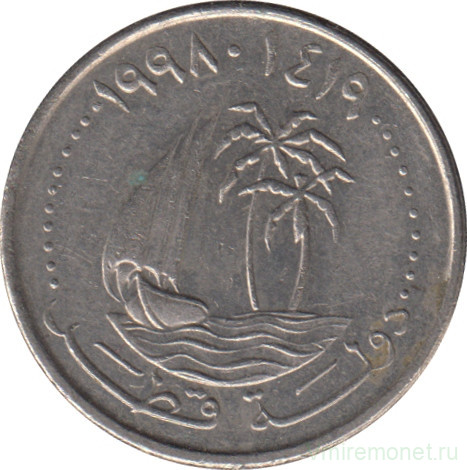 Монета. Катар. 25 дирхамов 1998 год.