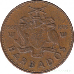 Монета. Барбадос. 1 цент 1976 год.