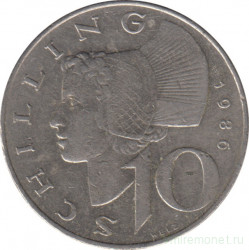 Монета. Австрия. 10 шиллингов 1986 год.