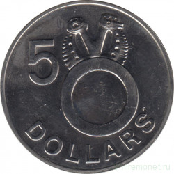 Монета. Соломоновы острова. 5 долларов 1980 год.
