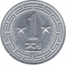 Монета. Северная Корея(КНДР). 1 чон 1959 год. Реверс - две звезды. ав.