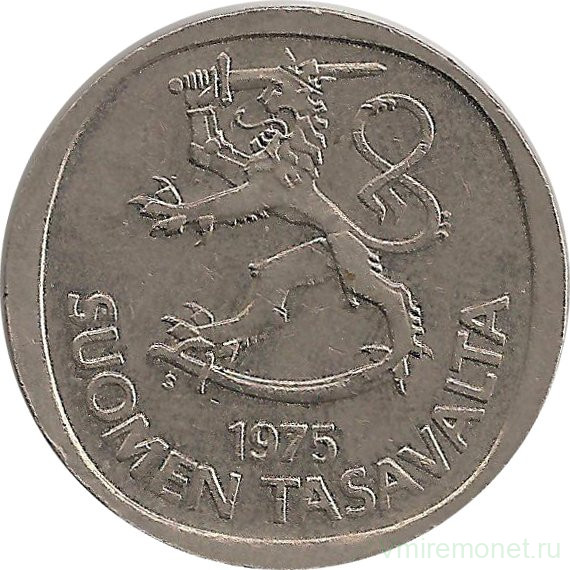 Монета. Финляндия. 1 марка 1975 год.