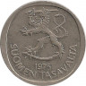 Аверс.Монета. Финляндия. 1 марка 1975 год.