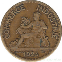 Монета. Франция. 50 сантимов 1924 год.