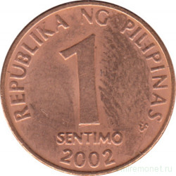 Монета. Филиппины. 1 сентимо 2002 год.