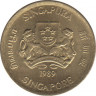 Монета. Сингапур. 5 центов 1989 год. ав.