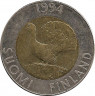 Аверс.Монета. Финляндия. 10 марoк 1994 год.