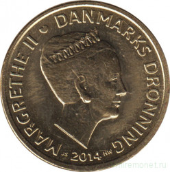 Монета. Дания. 20 крон 2014 год.